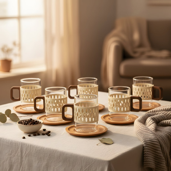 Porcelain Coffee Cup Set 6 Pieces